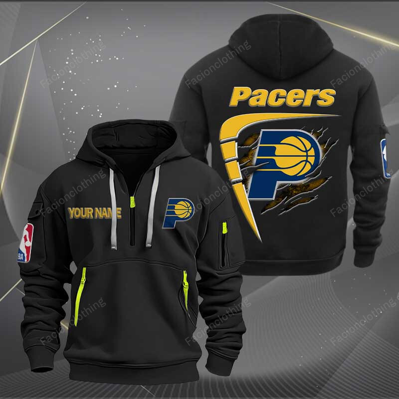 Sportswearmerch Indiana Pacers NBA Personalized Half Zip Hoodie For Fan