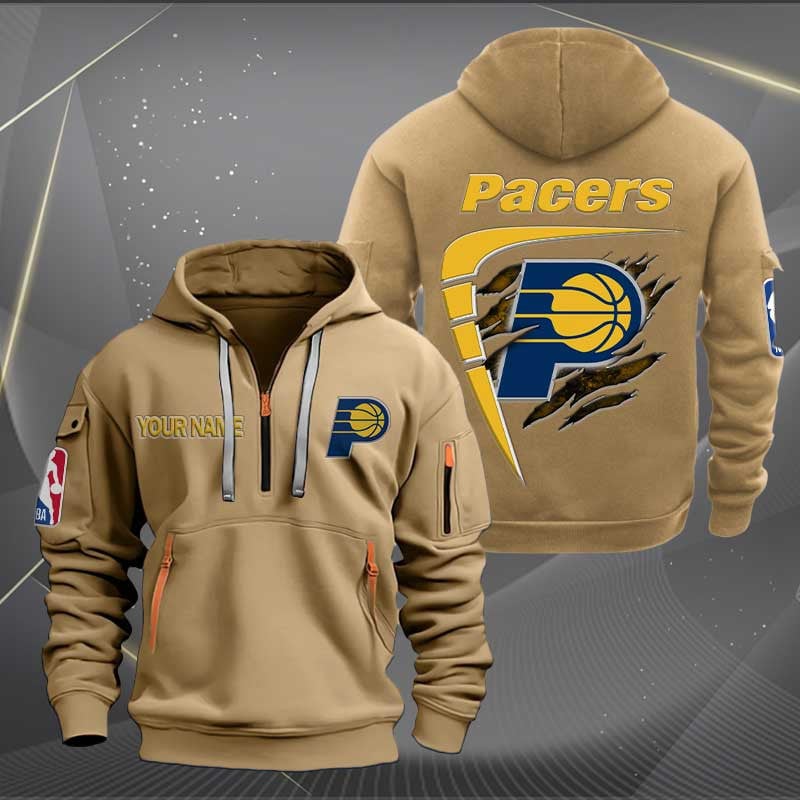 Sportswearmerch Indiana Pacers NBA Personalized Half Zip Hoodie For Fan