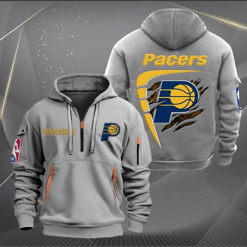 Sportswearmerch Indiana Pacers NBA Personalized Half Zip Hoodie For Fan