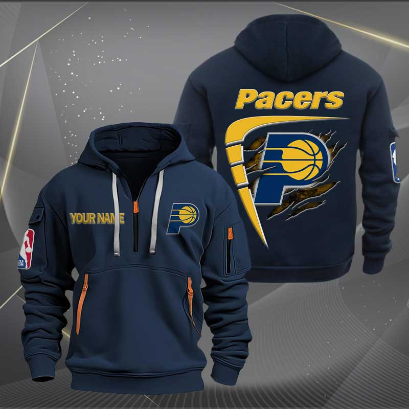 Sportswearmerch Indiana Pacers NBA Personalized Half Zip Hoodie For Fan