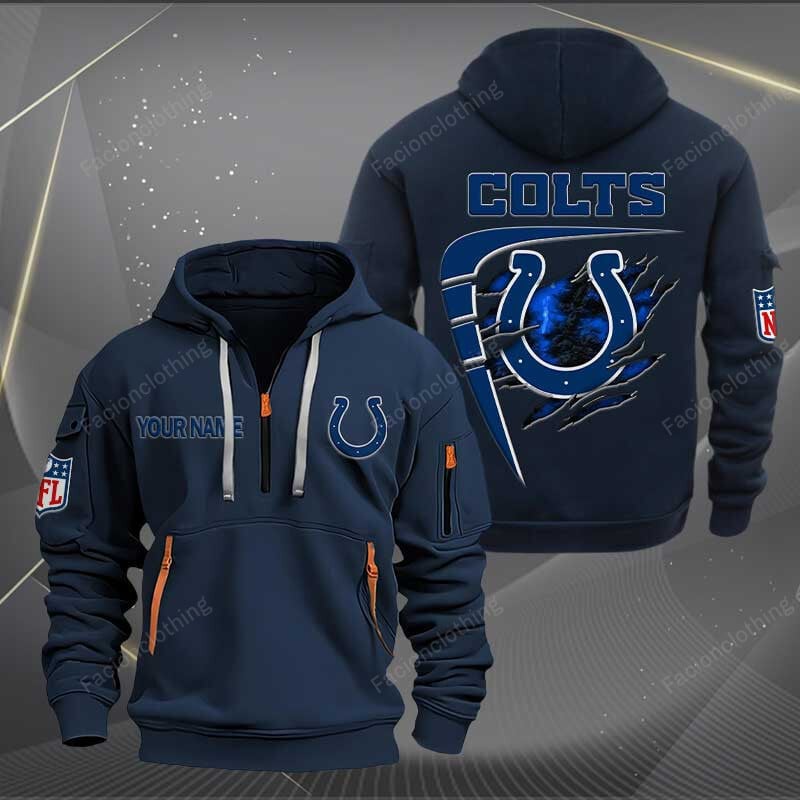 Sportswearmerch Indianapolis Colts NFL Personalized Half Zip Hoodie For Fan