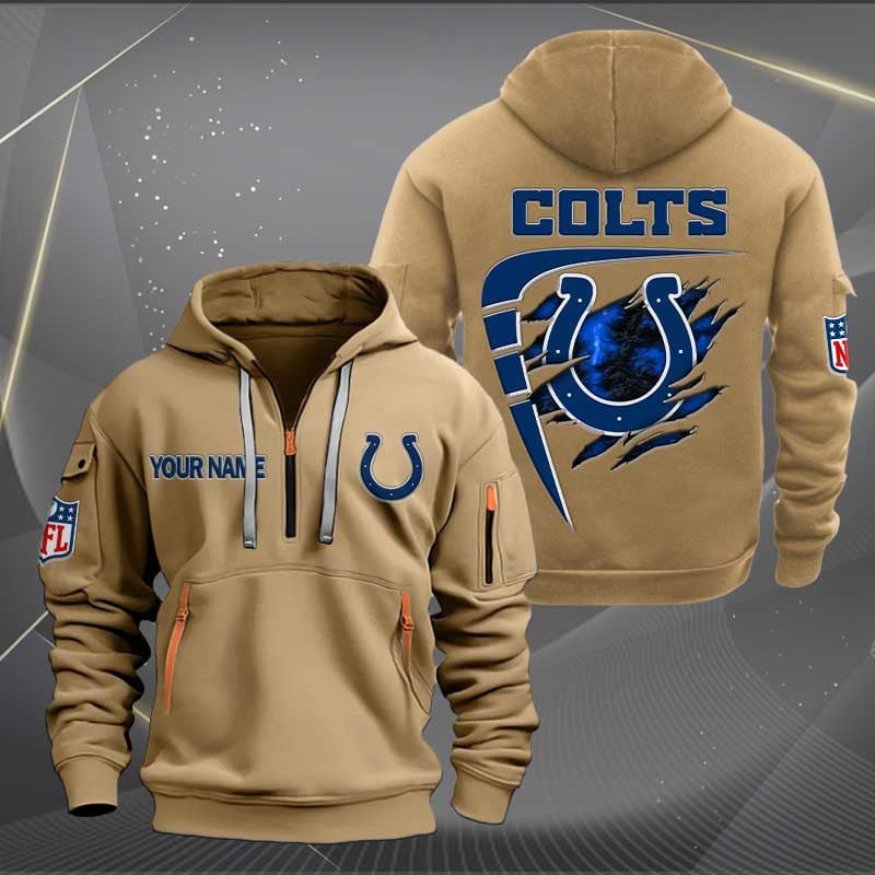 Sportswearmerch Indianapolis Colts NFL Personalized Half Zip Hoodie For Fan