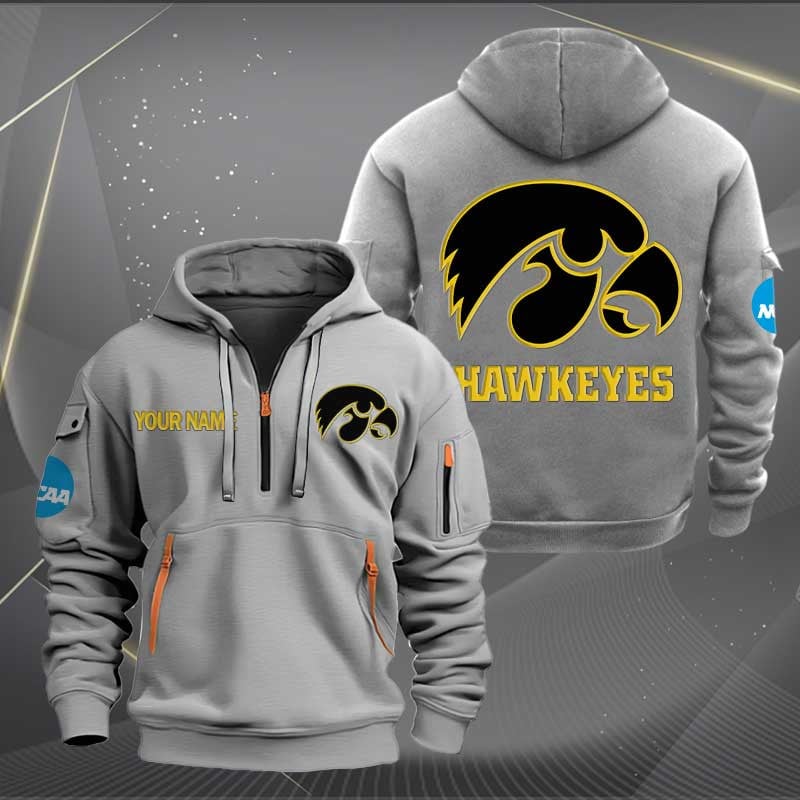 Sportswearmerch Iowa Hawkeyes NCAA Half Zip Hoodie For Fan