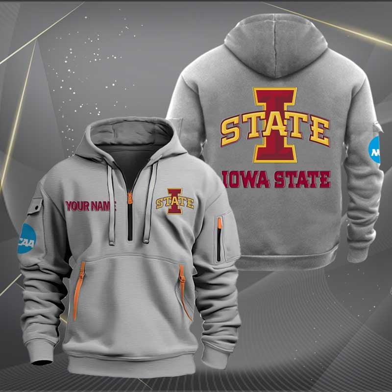 Sportswearmerch Iowa State Cyclones NCAA Personalized Half Zip Hoodie For Fan