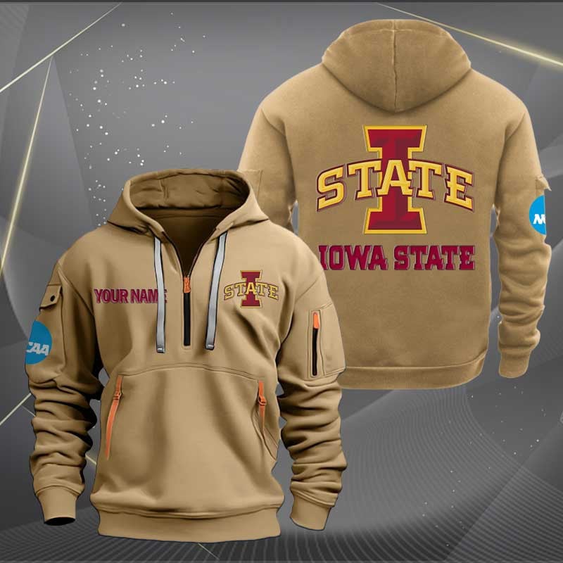 Sportswearmerch Iowa State Cyclones NCAA Personalized Half Zip Hoodie For Fan