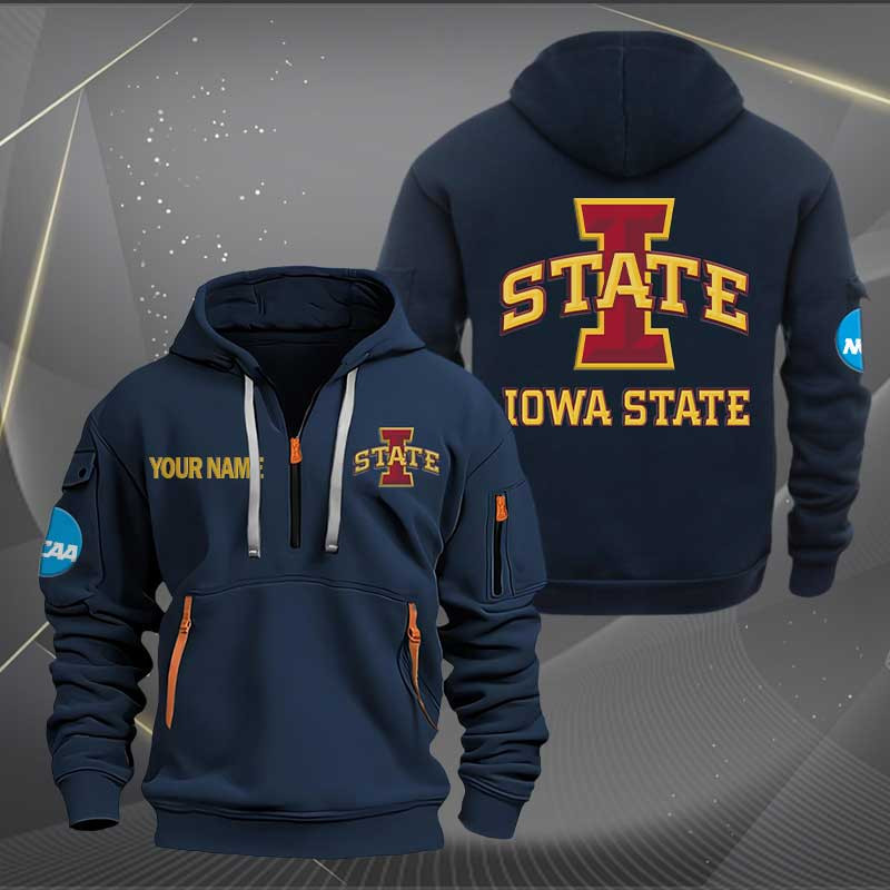 Sportswearmerch Iowa State Cyclones NCAA Personalized Half Zip Hoodie For Fan