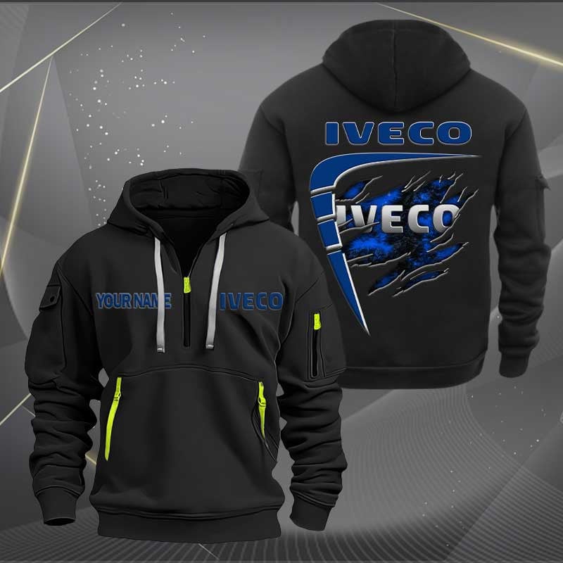 Sportswearmerch Iveco Car Personalized Half Zip Hoodie For Fan