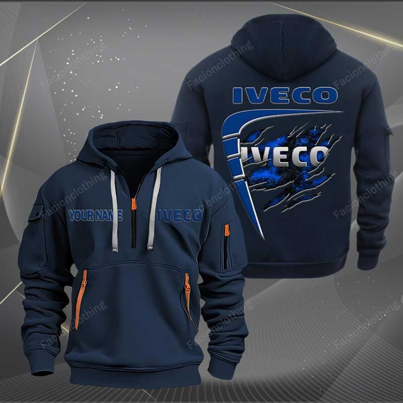 Sportswearmerch Iveco Car Personalized Half Zip Hoodie For Fan