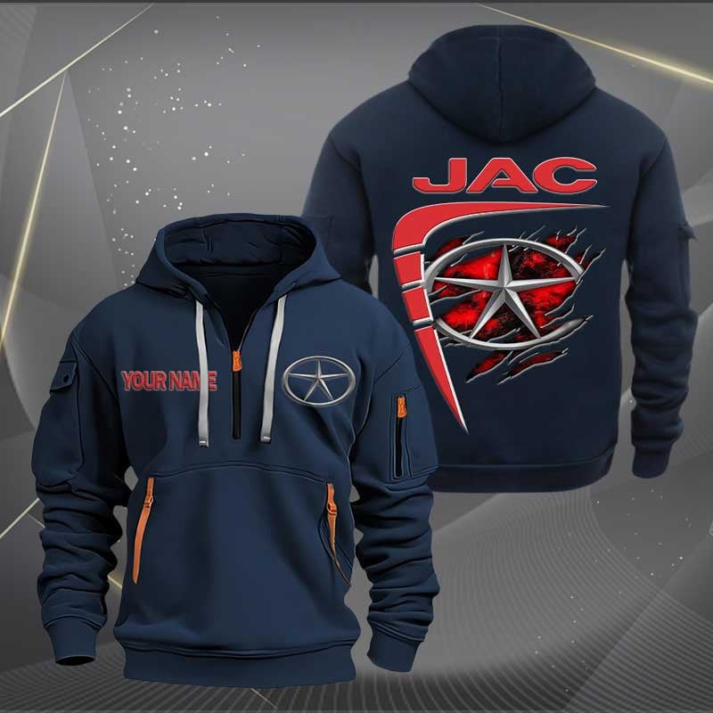 Sportswearmerch JAC Car Personalized Half Zip Hoodie For Fan