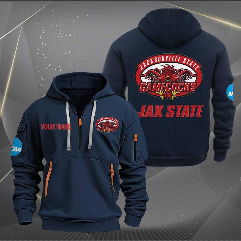 Sportswearmerch JAC Carksonville State Gamecocks NCAA Half Zip Hoodie For Fan