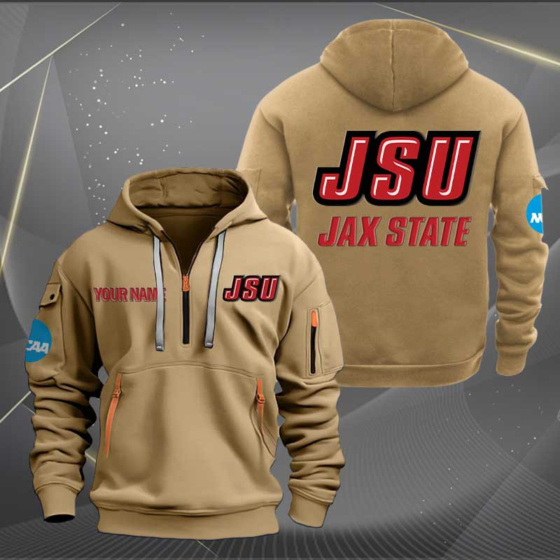 Sportswearmerch Jacksonville State Gamecocks 2 NCAA Personalized Half Zip Hoodie For Fan