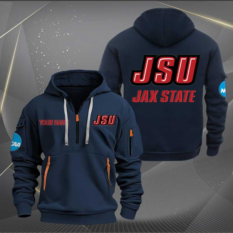Sportswearmerch Jacksonville State Gamecocks 2 NCAA Personalized Half Zip Hoodie For Fan