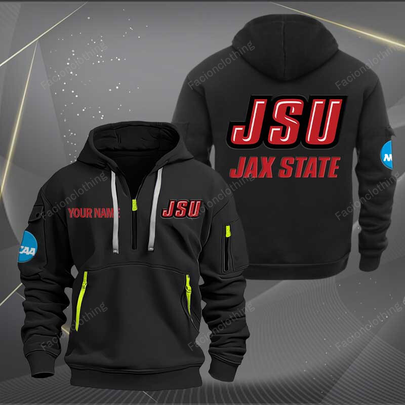 Sportswearmerch Jacksonville State Gamecocks 2 NCAA Personalized Half Zip Hoodie For Fan