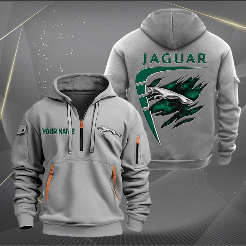 Sportswearmerch Jaguar Car Personalized Half Zip Hoodie For Fan