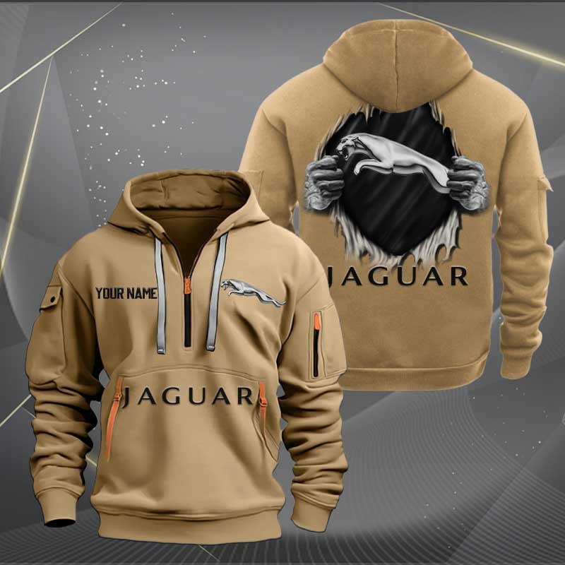 Sportswearmerch Jaguar Car Personalized Half Zip Hoodie For Fan