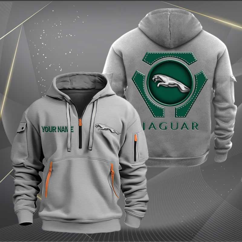 Sportswearmerch Jaguar Car Personalized Half Zip Hoodie For Fan