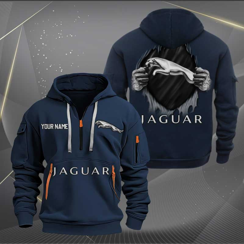 Sportswearmerch Jaguar Car Personalized Half Zip Hoodie For Fan