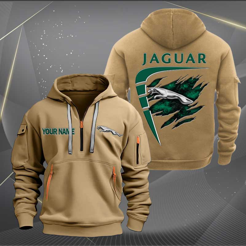 Sportswearmerch Jaguar Car Personalized Half Zip Hoodie For Fan