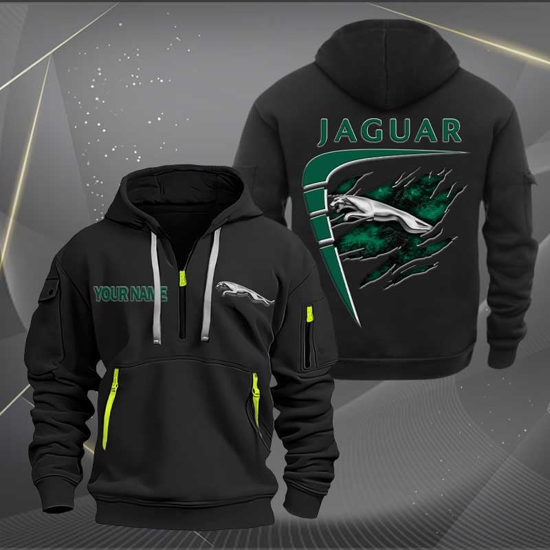 Sportswearmerch Jaguar Car Personalized Half Zip Hoodie For Fan