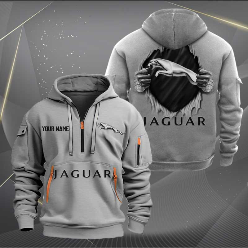 Sportswearmerch Jaguar Car Personalized Half Zip Hoodie For Fan