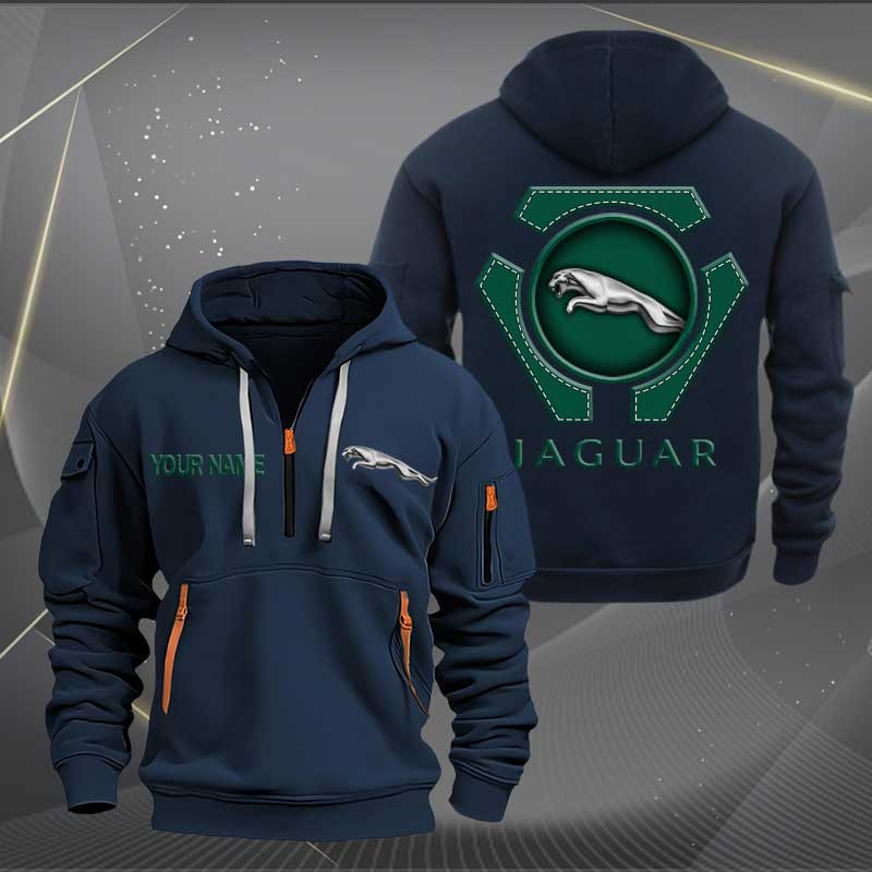 Sportswearmerch Jaguar Car Personalized Half Zip Hoodie For Fan