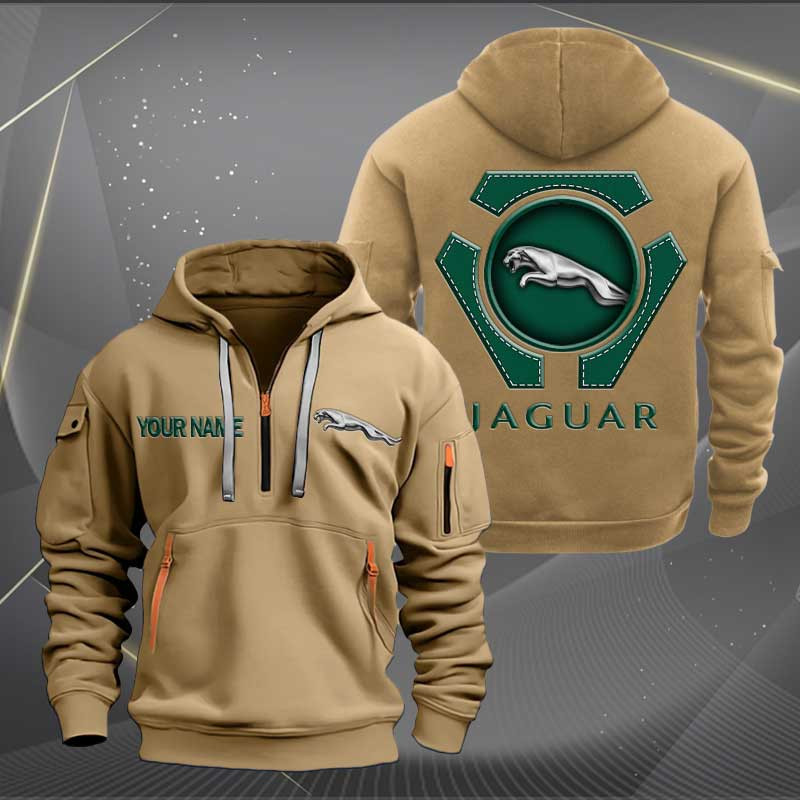 Sportswearmerch Jaguar Car Personalized Half Zip Hoodie For Fan