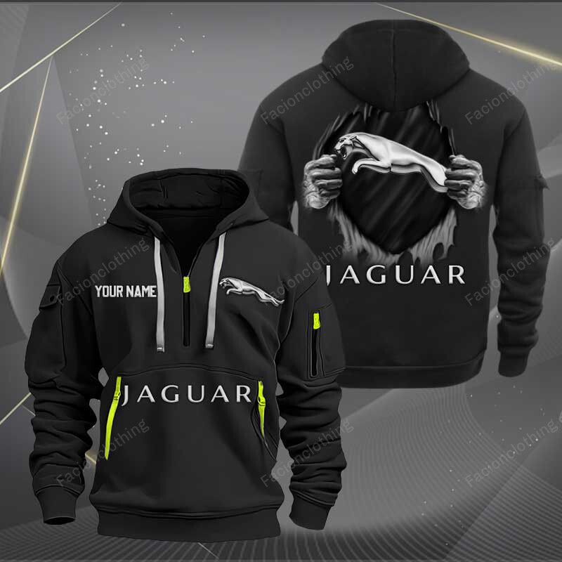 Sportswearmerch Jaguar Car Personalized Half Zip Hoodie For Fan