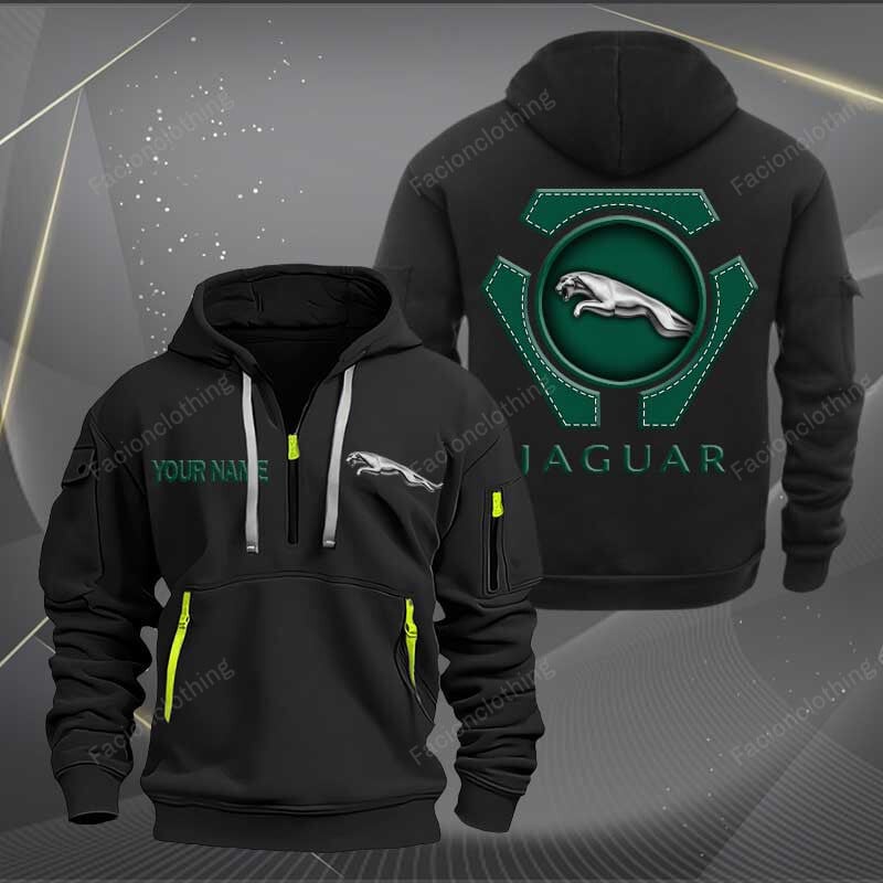 Sportswearmerch Jaguar Car Personalized Half Zip Hoodie For Fan