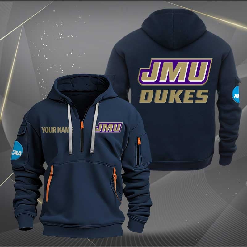 Sportswearmerch James Madison Dukes NCAA Personalized Half Zip Hoodie For Fan