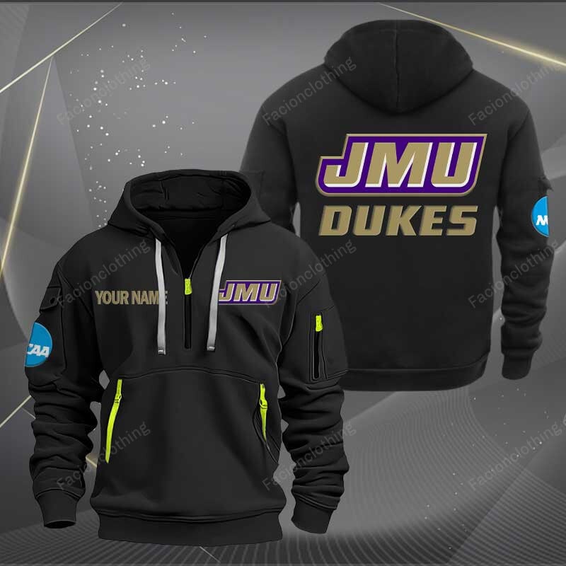 Sportswearmerch James Madison Dukes NCAA Personalized Half Zip Hoodie For Fan