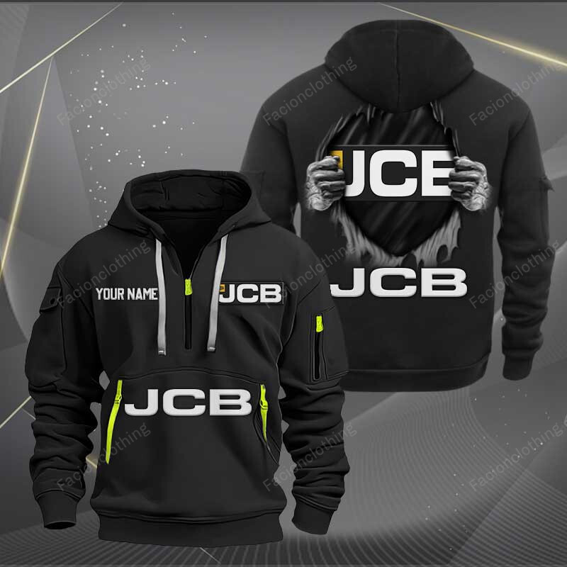 Sportswearmerch JCB Tractor Personalized Half Zip Hoodie For Fan