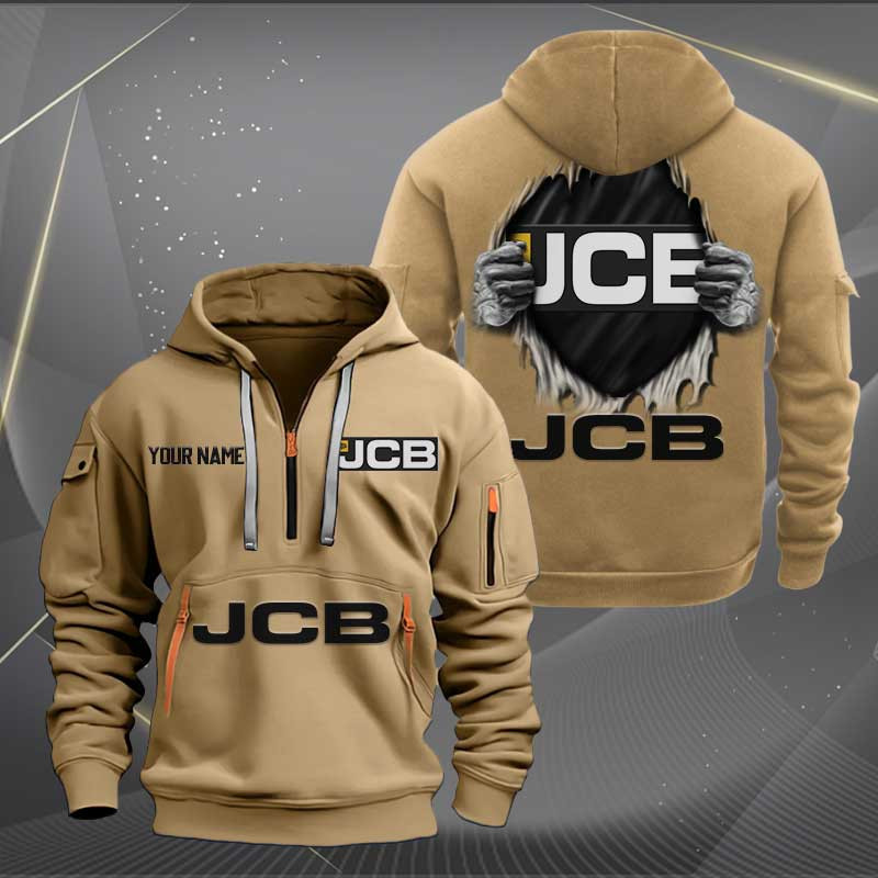Sportswearmerch JCB Tractor Personalized Half Zip Hoodie For Fan