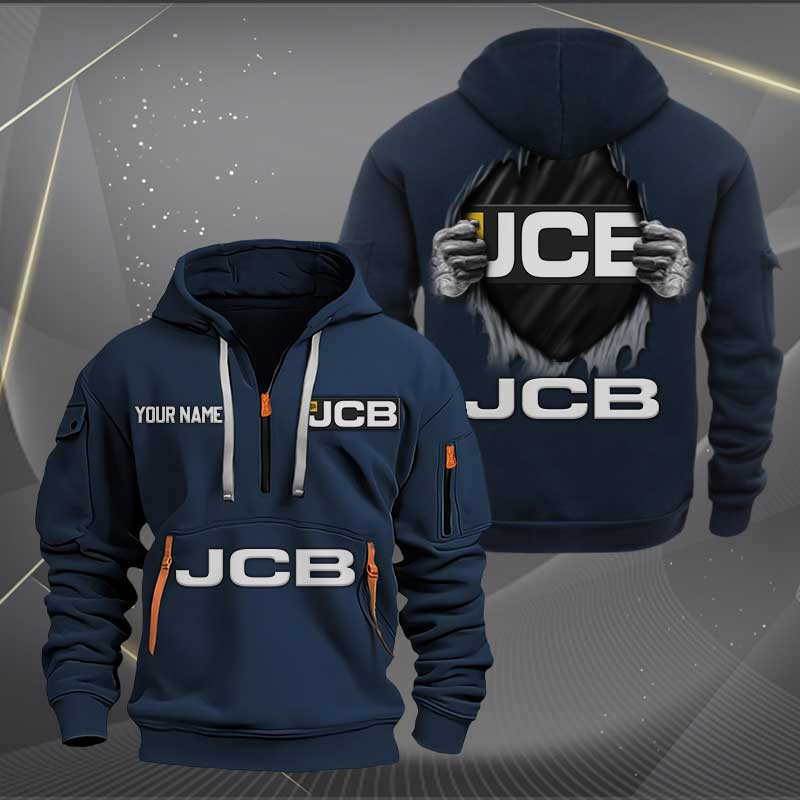 Sportswearmerch JCB Tractor Personalized Half Zip Hoodie For Fan