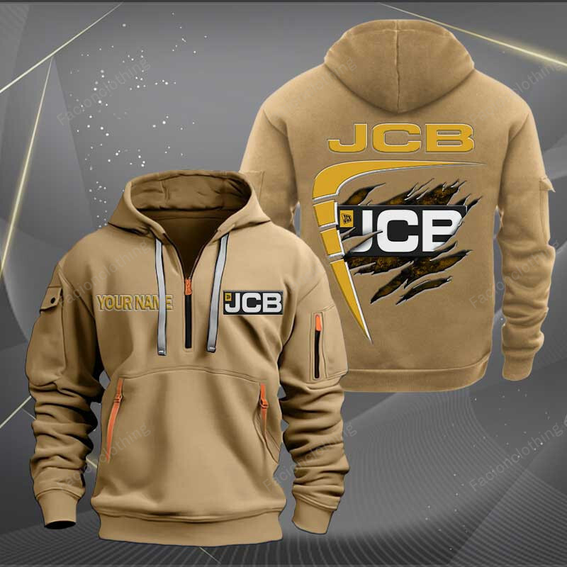 Sportswearmerch JCB Tractor Personalized Half Zip Hoodie For Fan