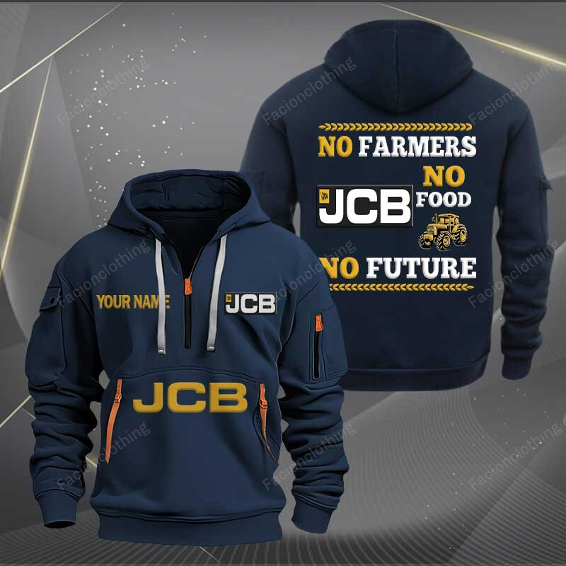 Sportswearmerch JCB Tractor Personalized Half Zip Hoodie For Fan