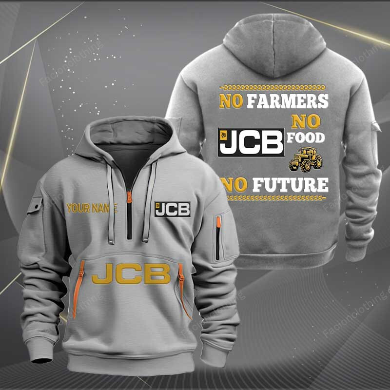 Sportswearmerch JCB Tractor Personalized Half Zip Hoodie For Fan