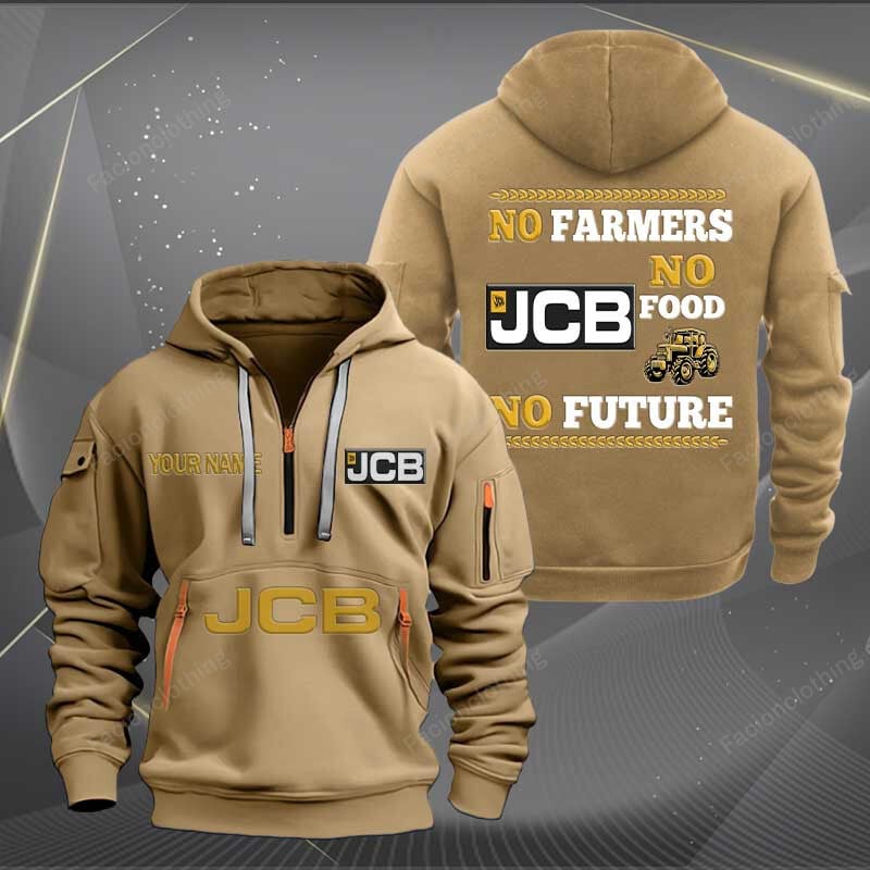 Sportswearmerch JCB Tractor Personalized Half Zip Hoodie For Fan