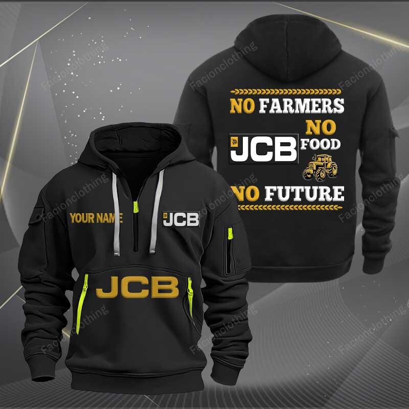Sportswearmerch JCB Tractor Personalized Half Zip Hoodie For Fan