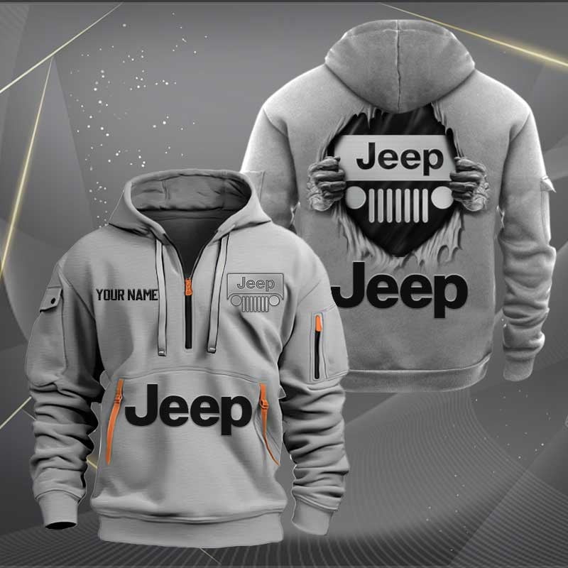 Sportswearmerch Jeep Car Personalized Half Zip Hoodie For Fan