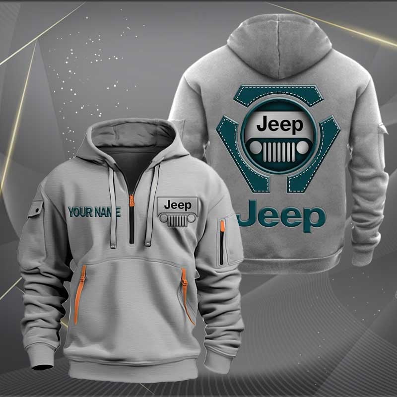 Sportswearmerch Jeep Car Personalized Half Zip Hoodie For Fan