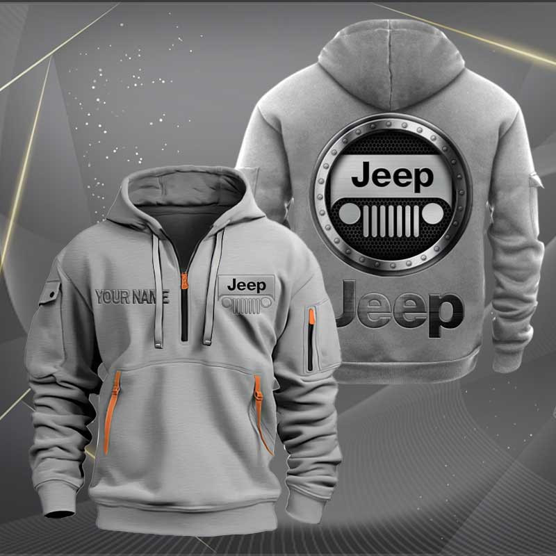 Sportswearmerch Jeep Car Personalized Half Zip Hoodie For Fan
