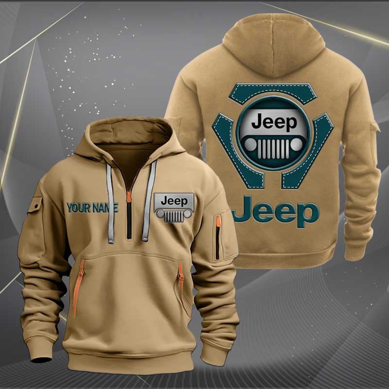Sportswearmerch Jeep Car Personalized Half Zip Hoodie For Fan