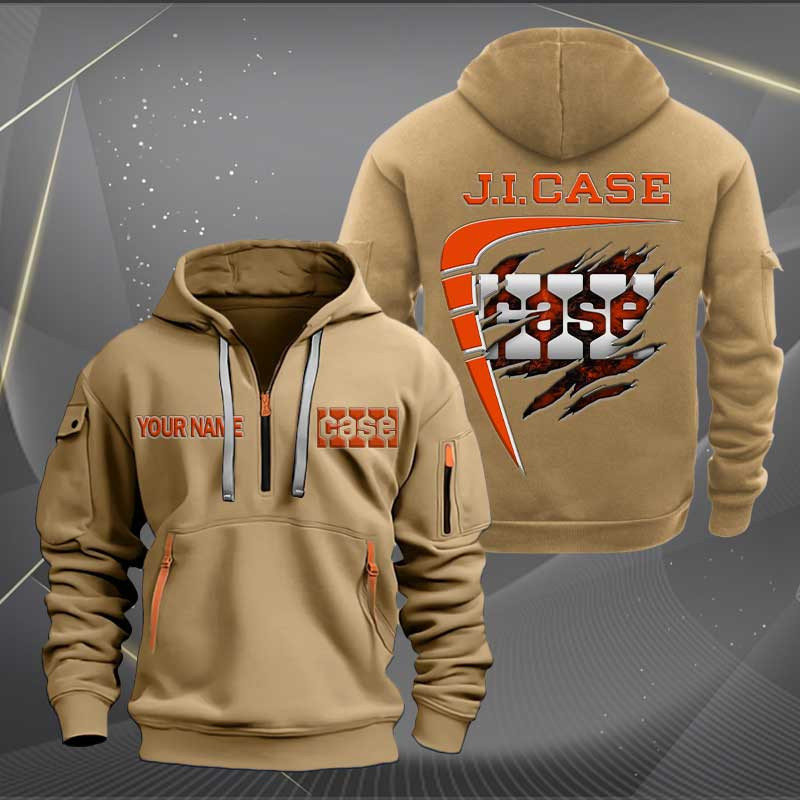 Sportswearmerch J.I. Case Car Personalized Half Zip Hoodie For Fan