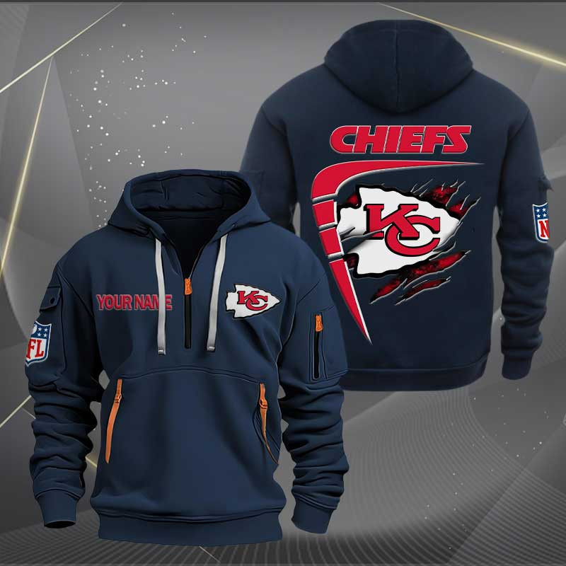 Sportswearmerch Kansas City Chiefs NFL Personalized Half Zip Hoodie For Fan