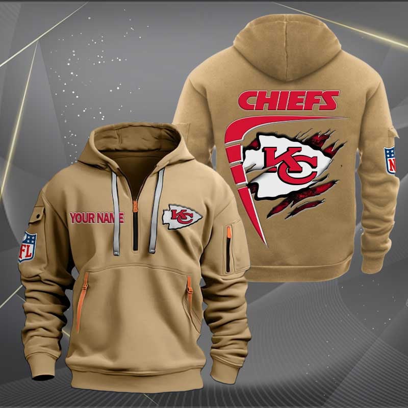 Sportswearmerch Kansas City Chiefs NFL Personalized Half Zip Hoodie For Fan