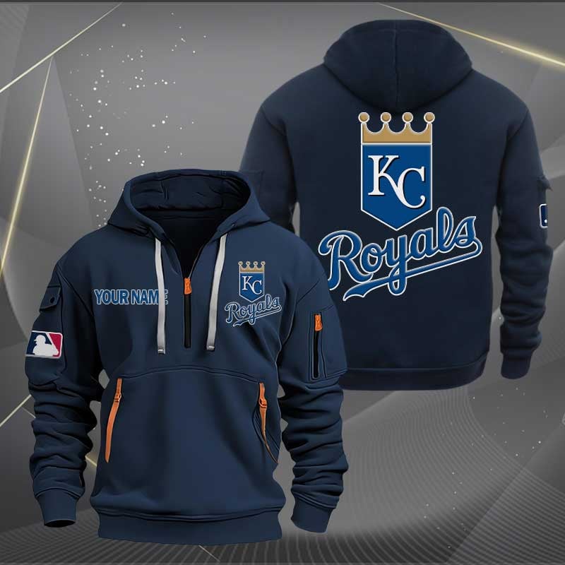 Sportswearmerch Kansas City Royals MLB Half Zip Hoodie For Fan