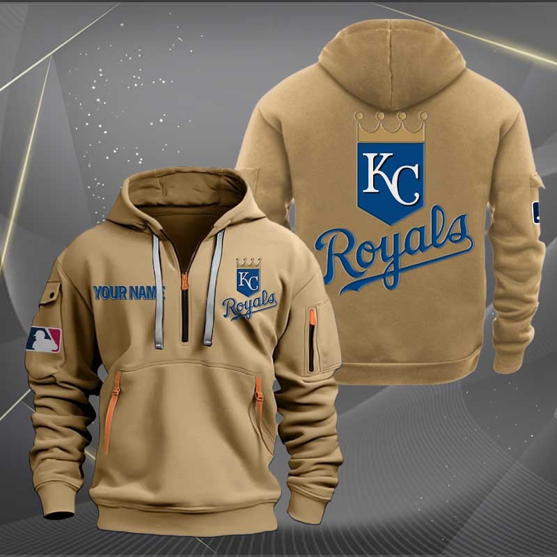 Sportswearmerch Kansas City Royals MLB Half Zip Hoodie For Fan