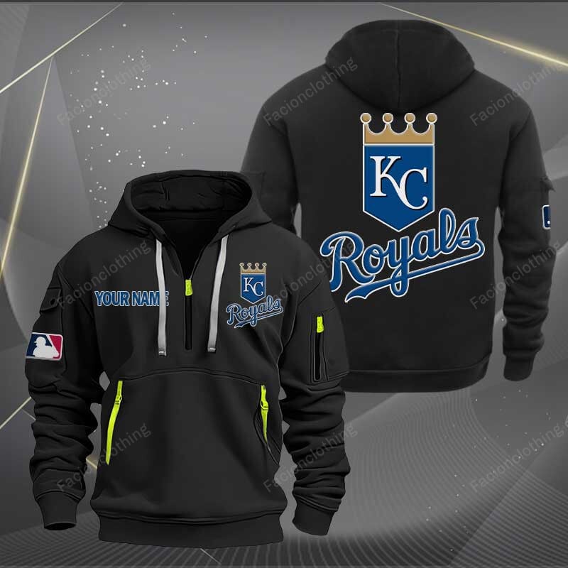 Sportswearmerch Kansas City Royals MLB Half Zip Hoodie For Fan