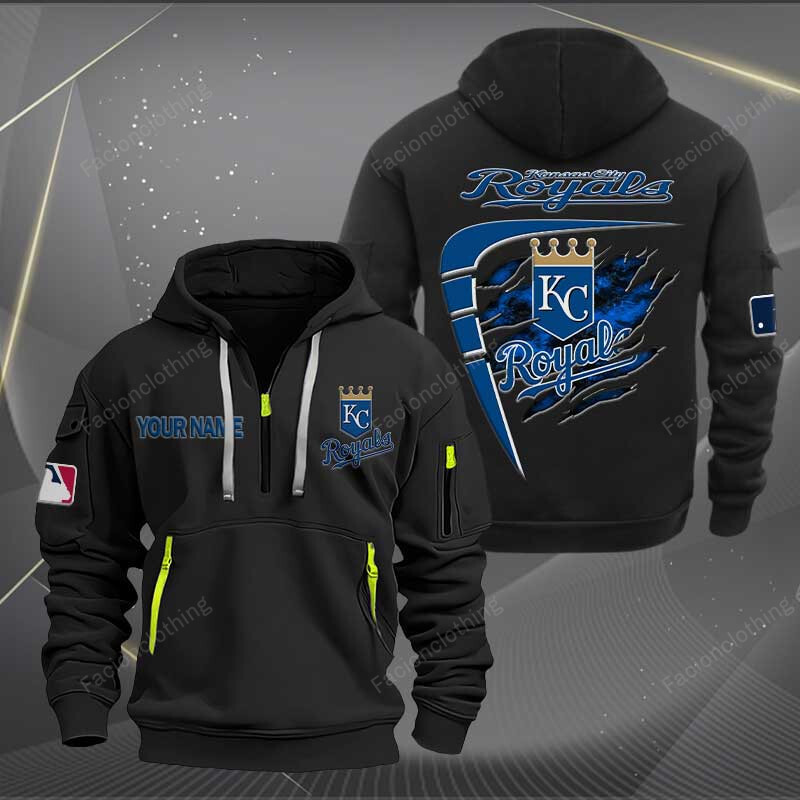Sportswearmerch Kansas City Royals MLB Personalized Half Zip Hoodie For Fan