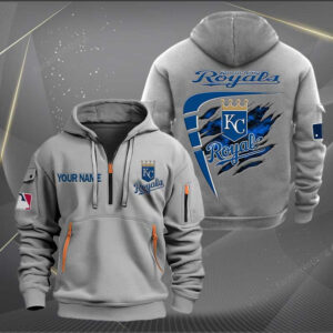 Sportswearmerch Kansas City Royals MLB Personalized Half Zip Hoodie For Fan